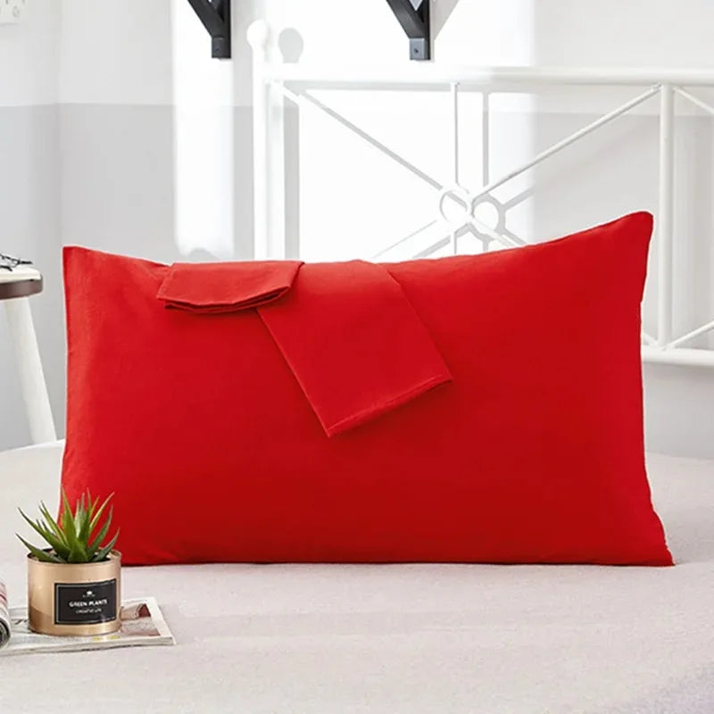 1 Pc Solid Color Peach Skin Pillowcase Plain Bedding Pillow Cover Minimalist Rectangular Sleep Cushion Case for Bedroom Hotel Sommea-paris