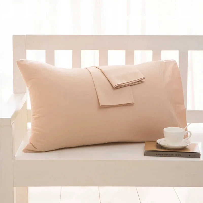 1 Pc Solid Color Peach Skin Pillowcase Plain Bedding Pillow Cover Minimalist Rectangular Sleep Cushion Case for Bedroom Hotel Sommea-paris