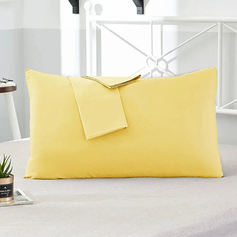 1 Pc Solid Color Peach Skin Pillowcase Plain Bedding Pillow Cover Minimalist Rectangular Sleep Cushion Case for Bedroom Hotel Sommea-paris