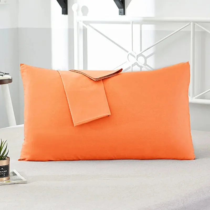 1 Pc Solid Color Peach Skin Pillowcase Plain Bedding Pillow Cover Minimalist Rectangular Sleep Cushion Case for Bedroom Hotel Sommea-paris